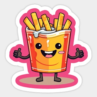 Cute French Fries T-Shirt Sticker